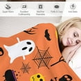 thumbnail image 3 of Halloween Flannel Throw Blanket Cozy 50x60 Inch Festive Blanket Orange Ghost Bat & Pumpkin Pattern, for Couch, Bed, 3 of 4