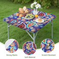thumbnail image 4 of Reversible Bohemian Print Table Cover 34x34 Inch Square Tablecloth with Elastic Edge for Double-Sided Decor Options, 4 of 6