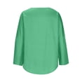 thumbnail image 5 of Free Shipping Womens Long Sleeve Tops Striped Color Block Casual Round Neck Shirts Loose Tees Fall Beach Vacation Tunics, 5 of 6