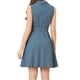 thumbnail image 5 of Vestido sin mangas de camisa con cuello de solapa y cinturón de ajuste y vuelo para mujer INSPIRE CHIC en gris azul XL, 5 of 5