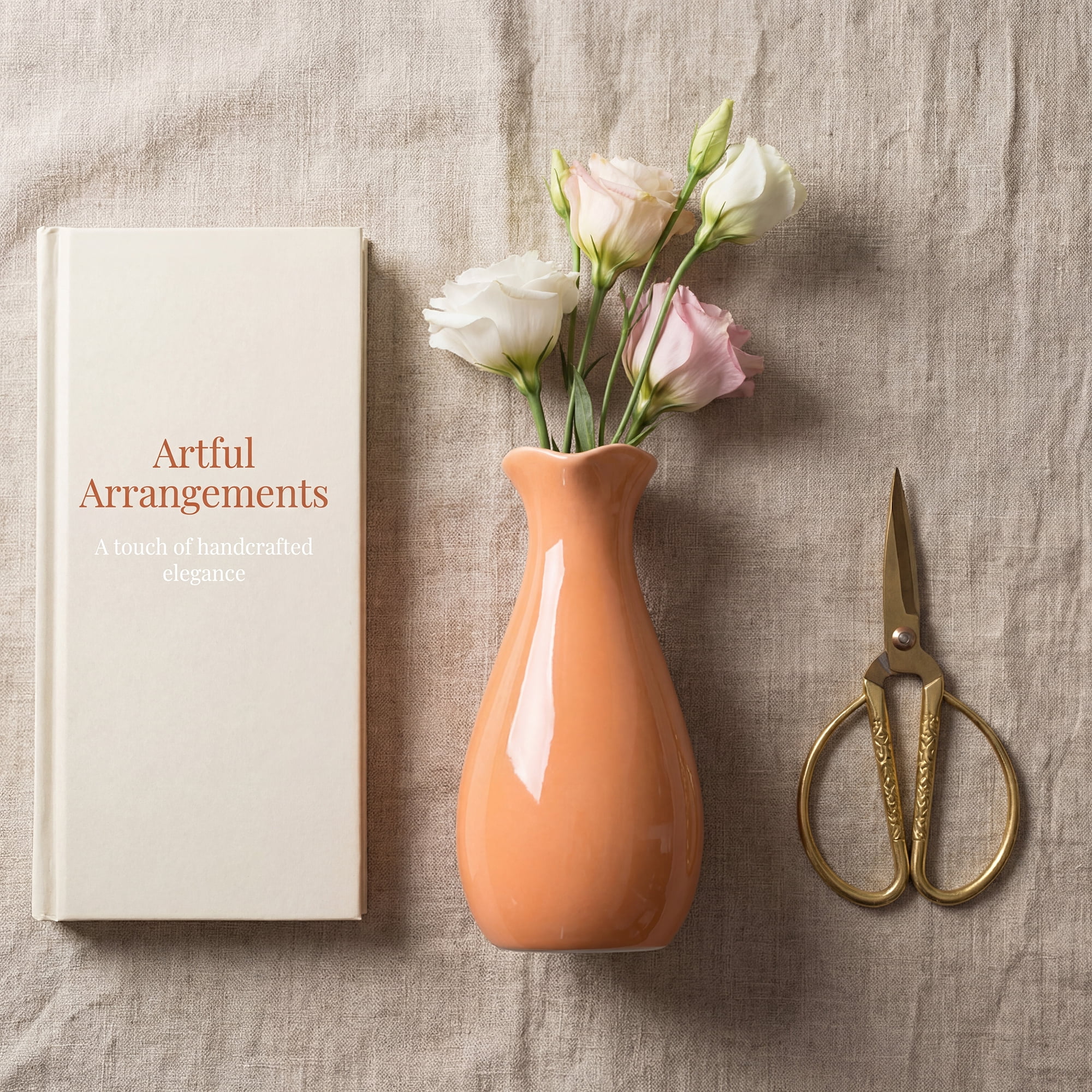 Unique Bargains Small Ceramic Bud Modern Cylinder Vase Orange 2.4"L x 2.4"W x 5.1"H