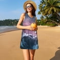 thumbnail image 3 of Easygdp Boat Lighthouse Storm Waves para Vestido Transpirable de Mujer, Vestido Suelto de Manga Corta con Pliegues y Bolsillos para el Verano, 3 of 7