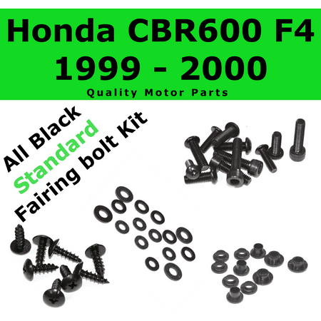 Honda Cbr600f4 Engine Black Fairing Bolt Kit for Honda CBR600F4 1999 - 2000 body screws fasteners Stainless ()