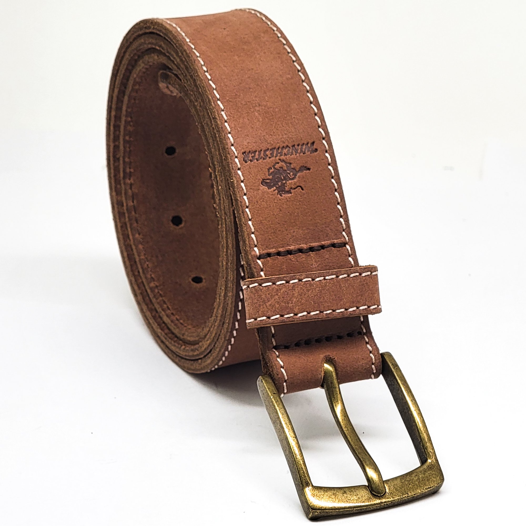 Michigan Wolverines Brandish Leather Belt - Brown