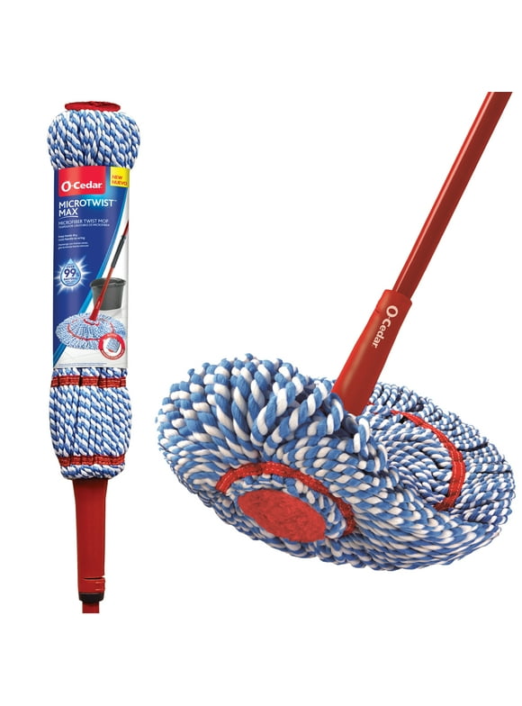 O-Cedar MicroTwist MAX Microfiber Mop, Removes 99% of Bacteria with Just Water