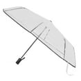 thumbnail image 2 of Clear Umbrella, High Density Black Ribs Compact Umbrella Transparent  for Travel, 2 of 8