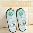 thumbnail image 2 of Bixox Men's Women's Animals Riding Across The Sky Patterned Plush House Slippers, Memory Foam Slippers, Indoor and Outdoor Warm Plush Bedroom Shoes, Soft Flat Sole, Comfortable and Non-slip, 2 of 5