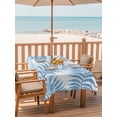 thumbnail image 2 of Outdoor Tablecloth with Umbrella Hole for Patio/Picnic/Party/Camping, Blue Palm Leaves Waterproof Table Cloth Rectangle Table Cover Washable, Summer Botanical Tropical Plants (52"x 70"), 2 of 9