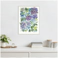thumbnail image 3 of Kate and Laurel Watercolor Purple Hydrafloral Framed Canvas Wall Art  by Patricia Shaw 18 x 24 Sylvie Beaded White, Whimsical, Abstract, Flowers Art for Wall Decor, Living Room Bedroom, 3 of 8