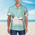 thumbnail image 2 of Xecao French Bulldog Taking a Bath print Hawaiian shirt - a stylish short-sleeve button-down for men, perfect for casual beach and tropical outings., 2 of 9
