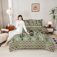 thumbnail image 4 of Manfei Bohemian Hippie Aztec Bedding Comforter Set for Adult, Rustic Farmhouse Cactus Twin Comforter Sets, Green Southwestern Style Reversible Bedding Set, Lightweight Room Decor, 2pcs, 4 of 8