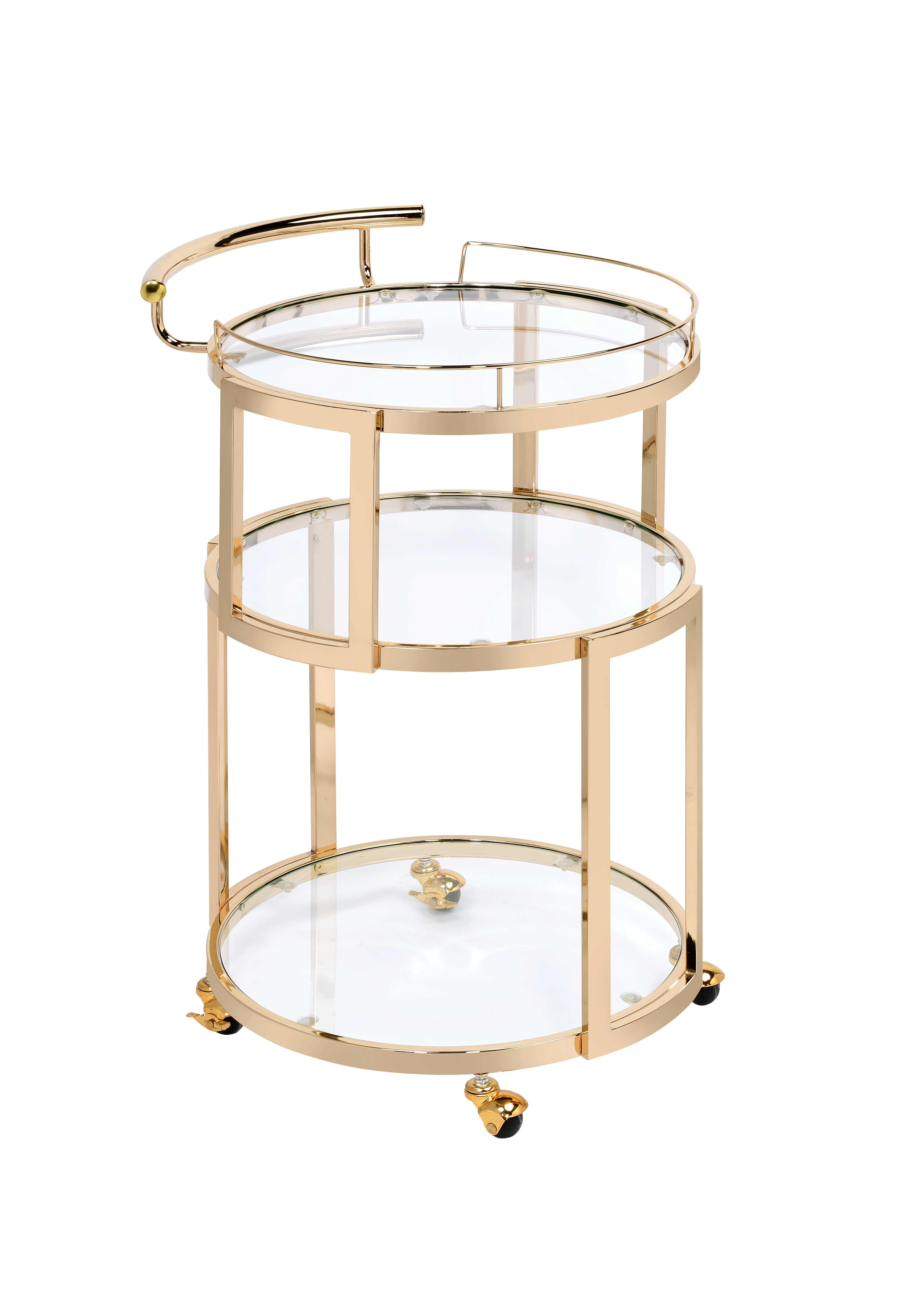 outdoor serving cart with storage on Acme Madelina Serving Cart In Gold And Clear Glass Walmart Com Walmart Com