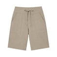 thumbnail image 4 of GHIIYER Bermuda Shorts for Women with Pockets High Waist Cotton Linen Trousers Summer Beach Shorts Size S, 4 of 6