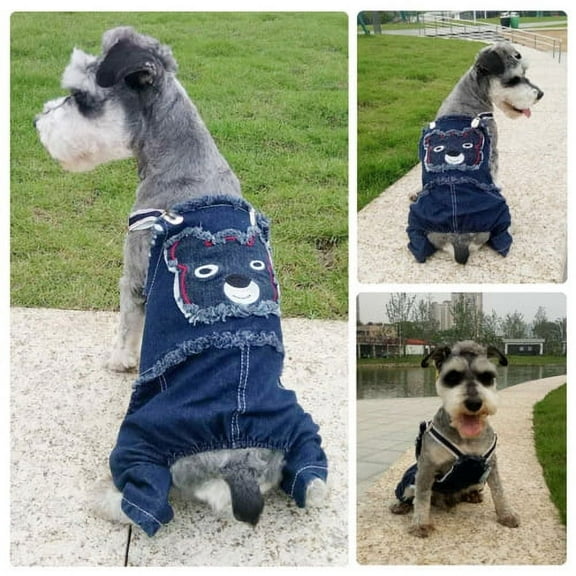 Cheers.US Dog Denim Overalls Breathable Attractive Pet Supplies Four Legs Dog Costume,No Deformation, Fade-less, Breathable Durable to Use for Pet Dog