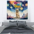thumbnail image 3 of Happy New Year with Golden Retriever Fireworks Holiday Xmas Winter 2025 Tapestry Goldens Dog Lover Gifts Idea Wall Hanging Backdrop Home Decor - 00025, 3 of 5