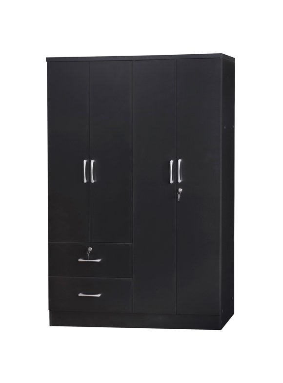 Black Wardrobe Closet With Mirror Dandk Organizer