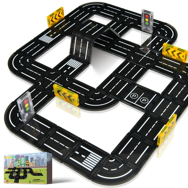 Paquete de expansión Magnetic Tiles Road Aukit para niños mayores de 3 años