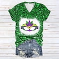 thumbnail image 1 of Fiudx Ropa de Mujer Top de Manga Corta con Cuello En V y Estampado Informal para Mujer, 1 of 3