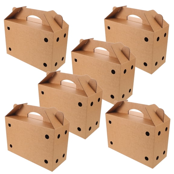 Hytrove Disposable Pet Transport Box Light Brown Cardboard for Transport Easy to Carry 6Pcs