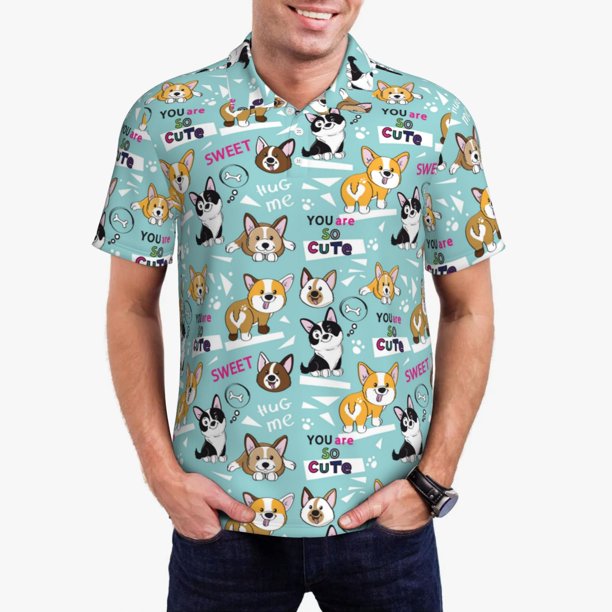Balery Dogs Camisa Polo de Hombre con Estampado, de Manga Corta y Tejido Medio, Camisa Tipo Golf Polo-Medium