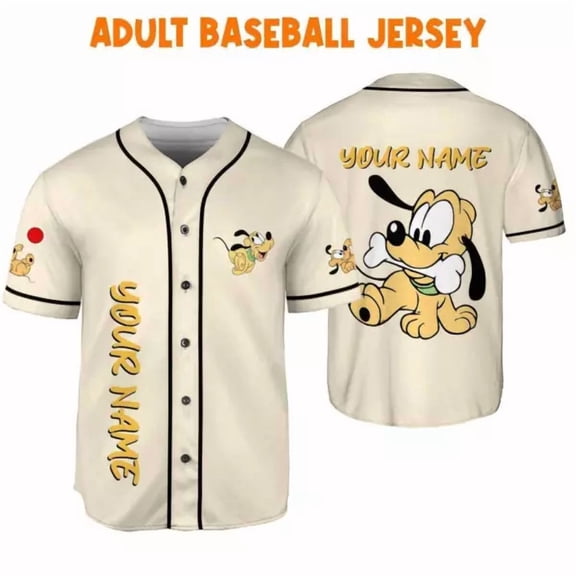 Personalized Funny Pluto Baby Chewing Bone 3D BASEBALL JERSEY SHIRT Us - Hot Sale 2026