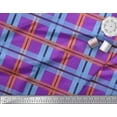 thumbnail image 2 of Soimoi Satin Silk Fabric Check Check Printed Craft Fabric by the Yard 42 Inch Wide, 2 of 3