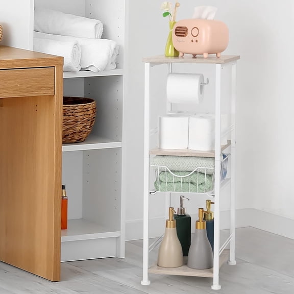 Freestanding Bathroom Shelf with Drawer