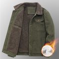 thumbnail image 7 of Hinvhai Men's Winter Jacket Sherpa Fleece Lined Cargo Coat Warm Thick Trucker Jacket with Multi Pockets Army Green 8(XL), 7 of 7