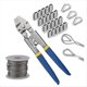 thumbnail image 1 of Herramienta para Engarzar Cables Alambre, Cuerda Alambre de 50 Pies, Kit Herramientas para Engarzar Cables con Bucle para Engarzar Aluminio 200 Piezas, Cuerda Alambre, 1 of 5