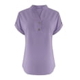 thumbnail image 5 of Timegard Tops for Women V Neck Button Short Sleeve Lightweight Loose Blouse Summer Casual Tee, 5 of 6