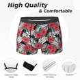 thumbnail image 2 of Men's Boxer Briefs, red flowers_A Soft Comfy Mens Underwear Boxer Briefs Breathable With Widen Waist, 2 of 7