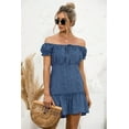 thumbnail image 2 of Fashion Off Shoulder Ruffle Beach Short Dress, 2 of 4
