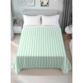 thumbnail image 4 of Full Flat Sheet 81"x96", Green White Stripe Soft Lightweight Bedding Flat Sheets Only, Modern Minimalist Geometric Striped Brushed Microfiber Top Bed Sheet, Breathable StainResistant Bedsheets, 4 of 9