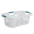 thumbnail image 2 of Rubbermaid 2.1-Bushel Small Hip-Hugger Laundry Basket, White (6-Pack), 2 of 9
