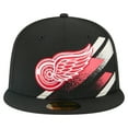 thumbnail image 2 of Men's New Era Black Detroit Red Wings Faded Lines 59FIFTY Fitted Hat, 2 of 5