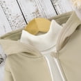 thumbnail image 5 of EnJoCho Kids Zip Up Cotton Jacket Plain Fleec𝖾 Warm Hooded Coat Pockets Boys Girls Ribbed Cuffs Long Sleeve Outwear Winter Windproof Thermal Outerwear Coats, 5 of 8
