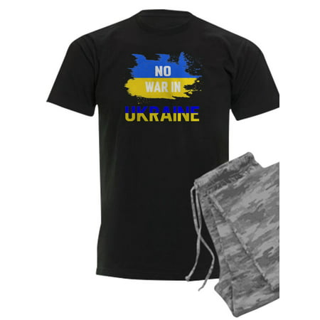 

CafePress - No War In Ukraine Support Internet Flag To Pajamas - Men s Dark Pajamas