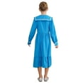 thumbnail image 2 of Aislor Pioneer Girls Colonial Prairie Costume 1800s Victorian Long Sleeve Ruffle Dress Blue 10, 2 of 7