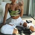 thumbnail image 2 of Tank Tops for Women Camouflage Sleeveless Bustier Bra Vest Crop Blouse T-Shirt Camis Top, 2 of 8