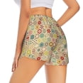 thumbnail image 3 of Vsdgher Retro Geometry Print Women's Running Double Layer Shorts High Waisted with Pockets Elastic Yoga Workout Athletic Gym Sports, 3 of 8