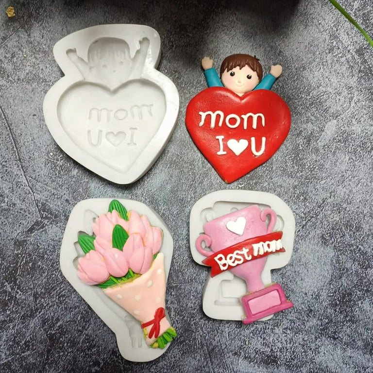 4pcs Heart Silicone Molds Candy Molds Chocolate Molds Silicone