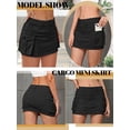 thumbnail image 3 of Minifalda de mezclilla Mancreda para mujer, cintura baja, color negro, 3 of 5