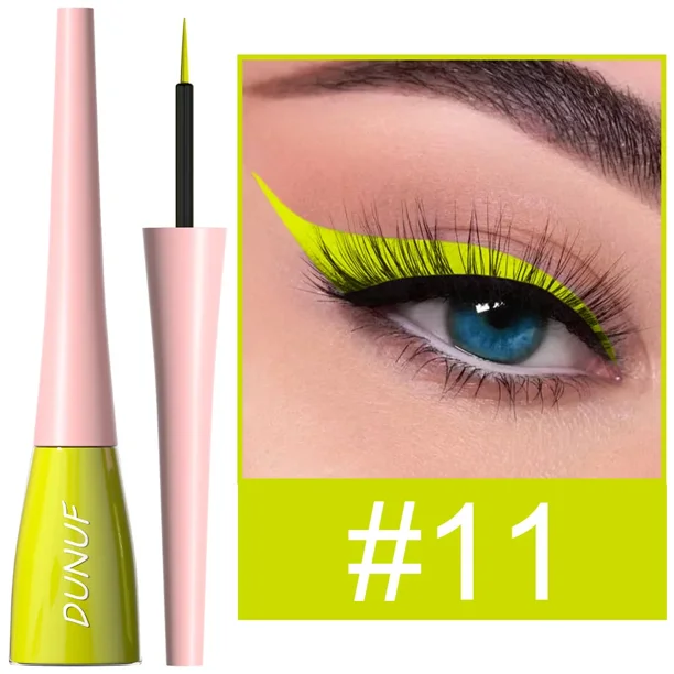 Delineador de ojos líquido colorido, lápiz de ojos resistente al agua de secado rápido, ojos de larga duración, cosmético, azul, verde, brillo, herramientas de maquillaje para Showdow