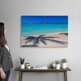 thumbnail image 2 of Great Big Canvas "Hawaii, Oahu, Lanikai Beach, Palm Shadows On White Sand"  by Dana Edmunds Teal Silver   Wrapped Canvas Print Wall Artwork, 2 of 7