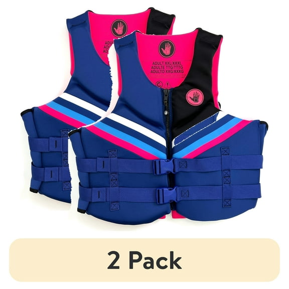(2 pack) Body Glove Women's Dual-Size Evoprene PFD Life Jacket and Vest, Female, 2X/3X, Pink