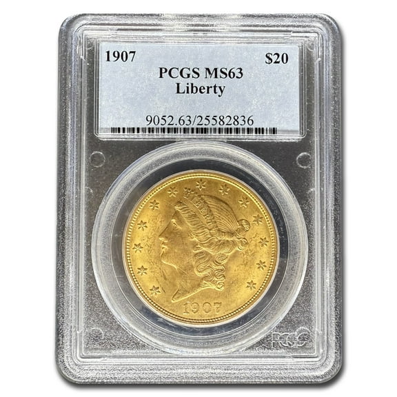 1907 $20 Liberty Gold Double Eagle MS-63 PCGS