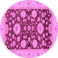 thumbnail image 1 of Ahgly Company Indoor Round Oriental Purple Traditional Area Rugs, 5' Round, 1 of 4