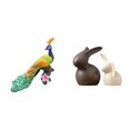 thumbnail image 1 of Escultura De Conejo De Pavo Real Para Jardín, Adorno De Cerámica, Figura Decorativa De Pascua, Estatua De Porcelana, Decoración Para El Hogar, Patio, Soporte De TV, 1 of 8