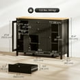 thumbnail image 3 of HOMCOM Sideboard Buffet Cabinet with 2 Drawers 3 Storage Cabinets, Brown, 3 of 10
