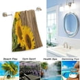thumbnail image 4 of Stylish Beautiful Three Sunflowers on Wooden Board 2-Pack Soft Highly Absorbent Fluffy Guest Decor Hand Towels, Multipurpose for Bathroom, Hotel, Gym and Spa (14" x 28",Brown), 4 of 5